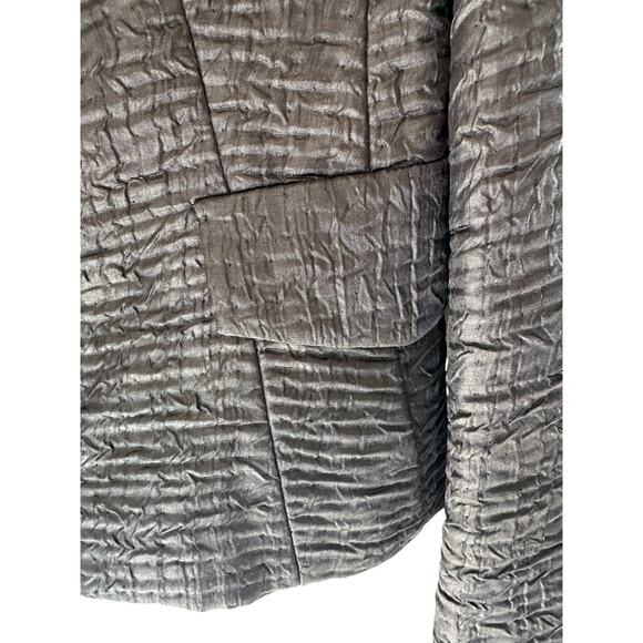 Akris Punto Black Dressy Solid Basic Textured Office Work‎ Zip Up Blazer Size 6 - Picture 7 of 14